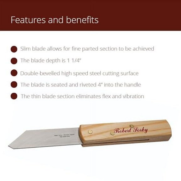 Robert Sorby 830SH Thin Kerf Parting Tool 1/16" Kerf 6" Handle 10-1/2" Overall Length