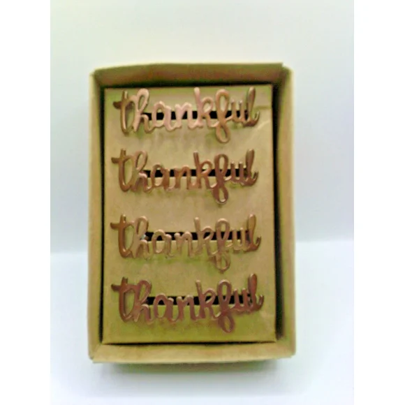 Robert Stanley Steel Thankful Napkin Rings X 4 Fall Thanksgiving Free Ship