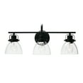thumbnail image 1 of Robert Stevenson Lighting Avalon - Metal and Glass 3-Light Vanity Light, Matte Black, 1 of 5