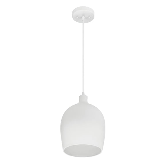 Robert Stevenson Lighting Ceramic Bell-Shaped Pendant Light, White