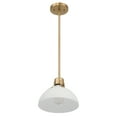 thumbnail image 1 of Robert Stevenson Lighting Delano - Industrial Metal and Etched Glass Ceiling Light, Gold and White, 1 of 15