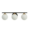 thumbnail image 1 of Robert Stevenson Lighting Lorne - Metal and Frosted Glass 3-Light Vanity Light, Matte Black and Brushed Gold, 1 of 7