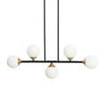 thumbnail image 1 of Robert Stevenson Lighting Lorne - Metal and Frosted Glass 5-Light Chandelier, Matte Black, 1 of 8