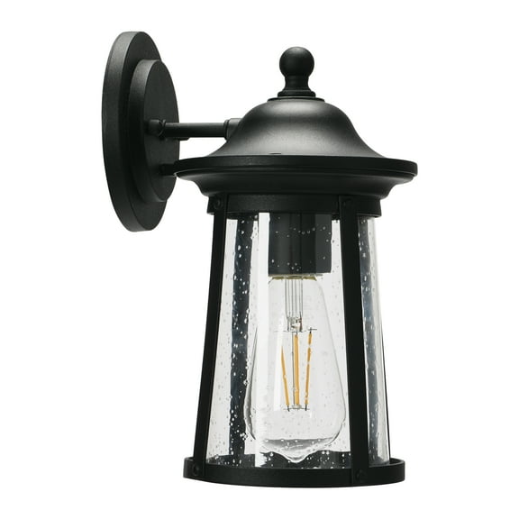 Robert Stevenson Lighting Portside - Metal and Seedy Glass Outdoor Light, Matte Black
