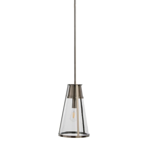 Robert Stevenson Lighting Robert Stevenson Lighting Jaxon - Metal and Seedy Glass Ceiling Light, Brushed Nickel