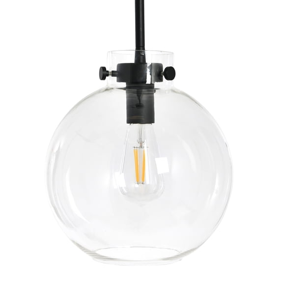 Robert Stevenson Lighting Robert Stevenson Lighting Marson - Round Clear Glass and Metal Ceiling Light, Matte Black