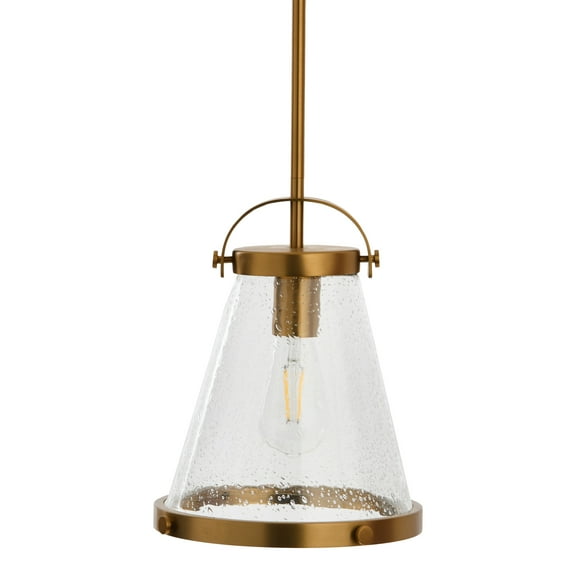 Robert Stevenson Lighting Robert Stevenson Lighting Wesley - Metal and Seedy Glass Ceiling Light, Brushed Gold