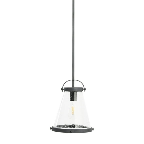 Robert Stevenson Lighting Robert Stevenson Lighting Wesley - Metal and Seedy Glass Ceiling Light, Distressed Zinc