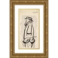 thumbnail image 1 of Robert Storm Petersen 11x18 Gold Ornate Wood Frame and Double Matted Museum Art Print Titled - Leaf for 'The Fly of the Day' (1944 - 1945), 1 of 4