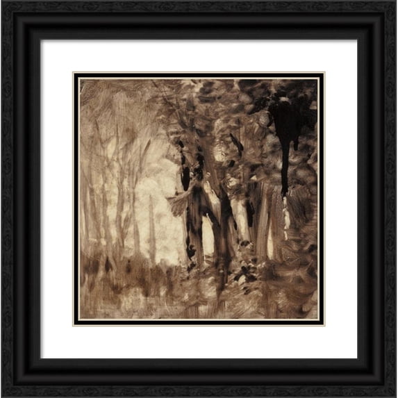 Robert Swain Gifford 20x20 Black Ornate Framed Double Matted Museum Art Print Titled: Saints Wrestling in the Trees After Dark