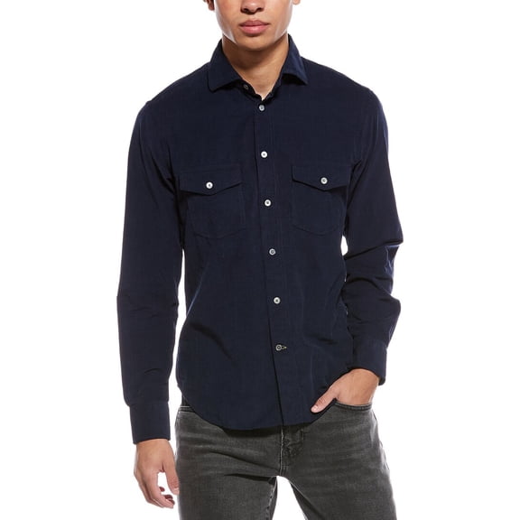 Robert Talbott mens  Butler Pinwale Shirt, s, Blue