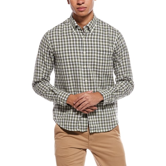 Robert Talbott mens  Hardy Plaid Shirt, s, Green