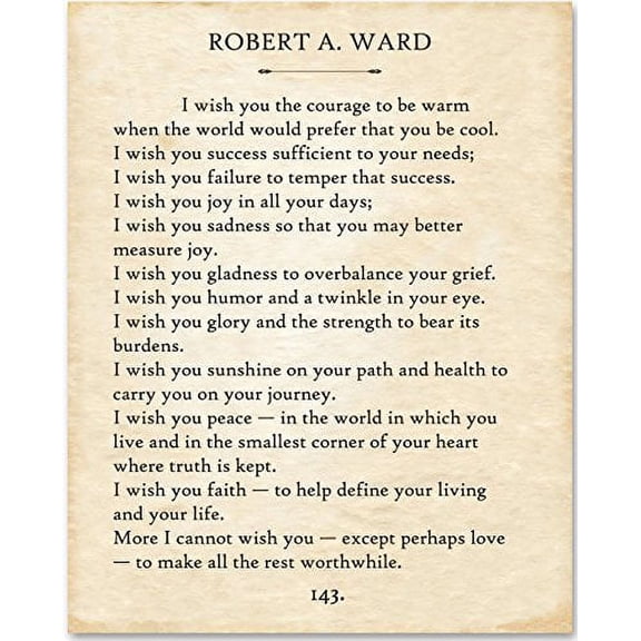 Robert Ward - I Wish You. - 11x14 Unframed Typography Book Page Print - Great Gift for Book Lovers