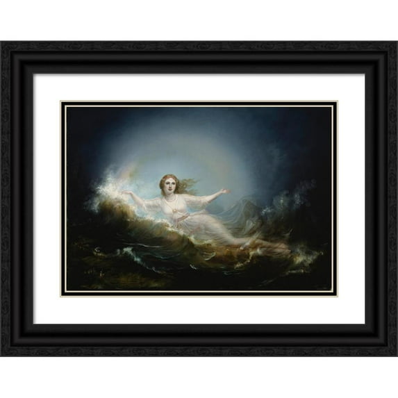 Robert Wilhelm Ekman 18x14 Black Ornate Wood Framed Double Matted Museum Art Print Titled - Weather (1860)