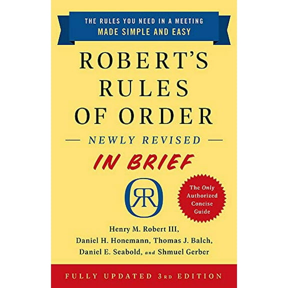 Pre-Owned Robert's Rules of Order Newly Revised in Brief, 3rd Edition (Paperback) 1541797701 9781541797703