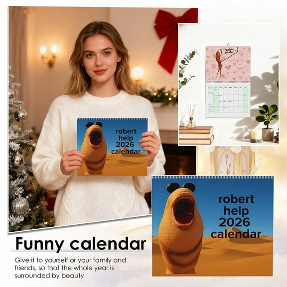 Robert the Worm 2026 Calendar – Funny 2026 Giftable Wall Calendar, Gag Gift for Holiday Gifts, Conversation Starter Home/Office Funny 2026 Calendar