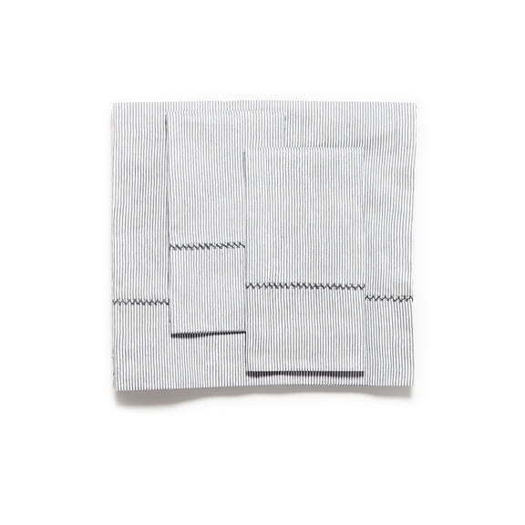 Roberta Roller Rabbit 4-Pc Capellini Cotton Sheet Set Twin/Twin XL Grey