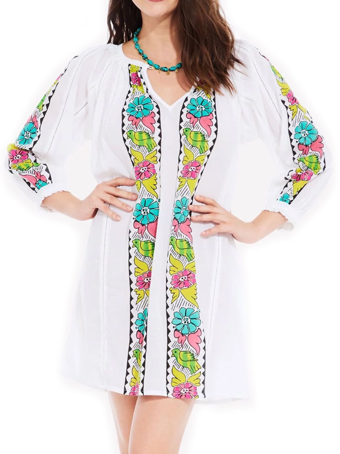 Roberta Roller Rabbit Women's Choco Boarder Anka Beach Dress Small Neon -  Walmart.com