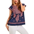 thumbnail image 1 of Roberta Roller Rabbit Women's Faith Top XX-Small Navy & Coral, 1 of 2