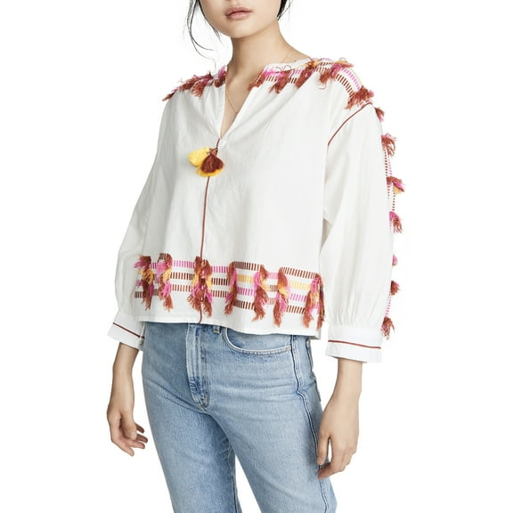 Roberta Roller Rabbit Women's Fez Fringe Laura Tunic Small Multicolor