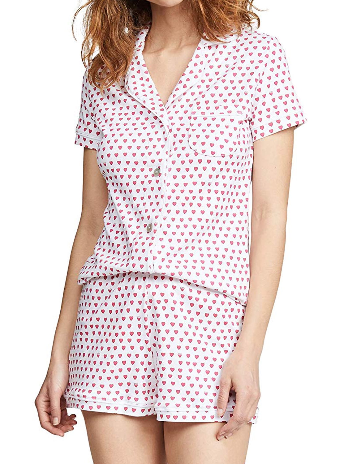 Roberta Roller Rabbit Women s Jersey Hearts Polo Pajamas Large