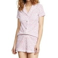 thumbnail image 1 of Roberta Roller Rabbit Women's Jersey Hearts Polo Pajamas Small Pink, 1 of 3