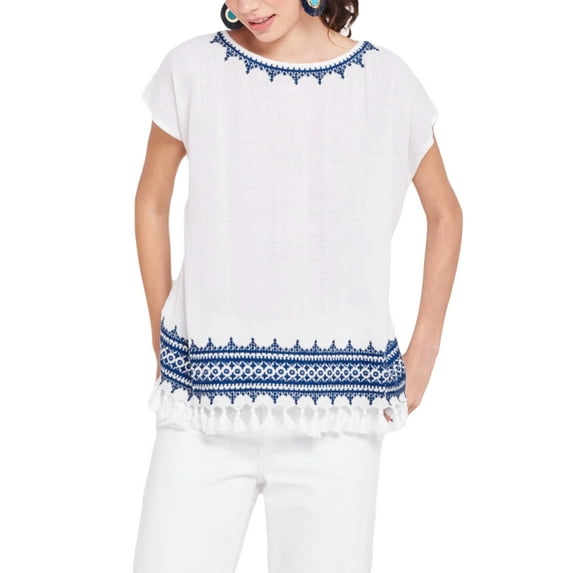 Roberta Roller Rabbit Women's Lalla Tunic Small White/Blue