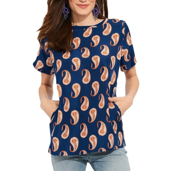Roberta Roller Rabbit Women's Nila Beatrix Top X-Small Blue