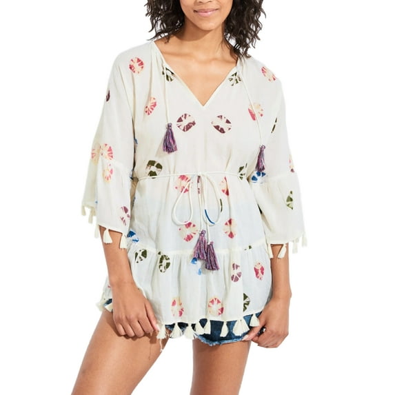 Roberta Roller Rabbit Women's Sand Dollar Dye Dita Tunic XS/S Ivory