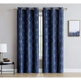 thumbnail image 1 of Roberta Total Blackout Grommet Curtains Blocks 100% Sunlight 4 Layers High Density & Noise Reduction Fabric Energy Efficient (Panel Pair 38" W x 63" L, Navy), 1 of 5