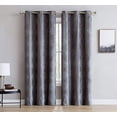 thumbnail image 1 of Roberta Total Blackout Grommet Curtains Blocks 100% Sunlight 4 Layers High Density & Noise Reduction Fabric Energy Efficient (Panel Pair 38" W x 84" L, Charcoal), 1 of 5