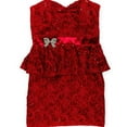 thumbnail image 1 of Roberta Womens Sequined Lace Shift Dress red 11 - Juniors, 1 of 1