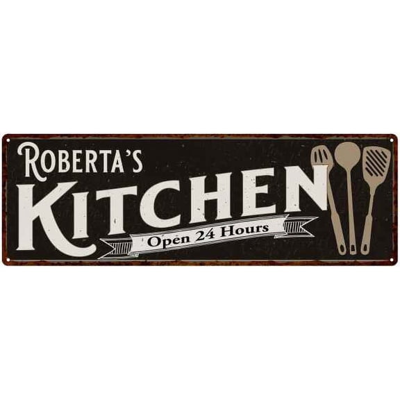 Roberta's Kitchen Sign Chic Wall Decor Gift Mom 6x18 106180014188