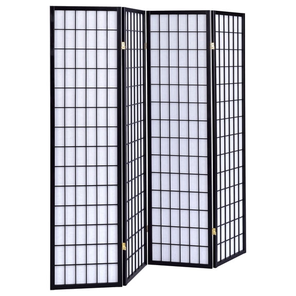 Coaster Roberto 4-Panel Room Divider Folding Shoji Screen, Black