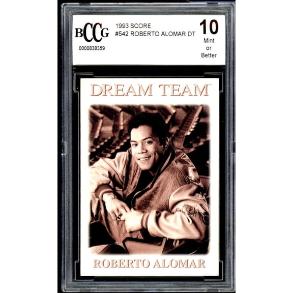 Roberto Alomar Card 1993 Score Dream Team #542 BGS BCCG 10