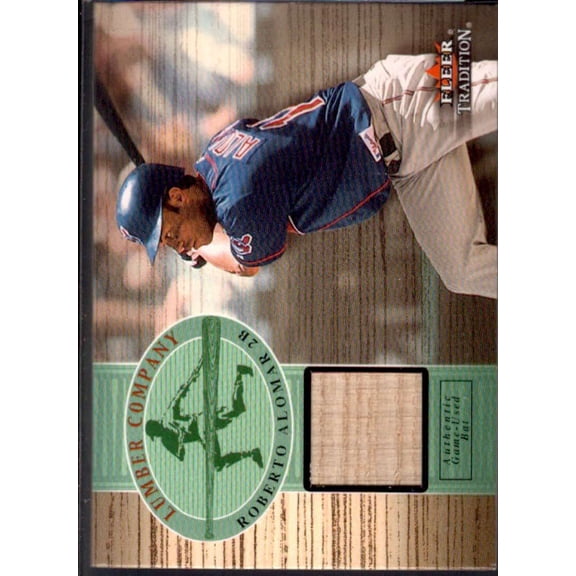 Roberto Alomar Card 2002 Fleer Tradition Lumber Company Game Bat #1