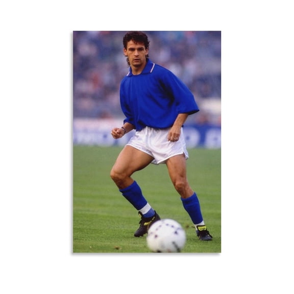 Roberto Baggio Italy Athletes Poster Canvas Poster Wall Art Picture Prints Hanging Photo Gift Decor Home Posters Artworks 08x12inch(20x30cm)