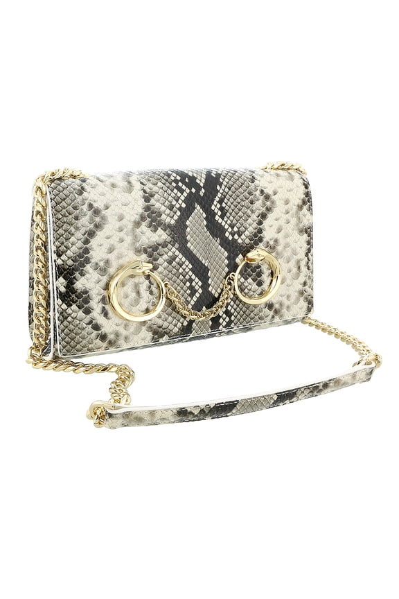 Class Beige Snakeskin Textured Millie Deluxe Small Clutch