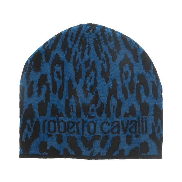 Roberto Cavalli Blue and Black Knitted Beanie Roberto Cavalli Hats for Men for sale | eBay main image 2