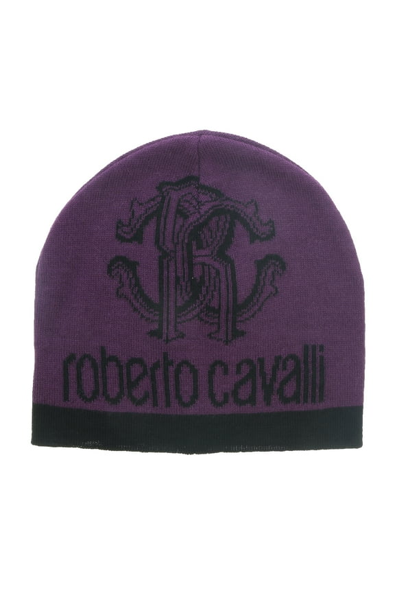 ESZ027 03000 Purple Logo Beanie Hat