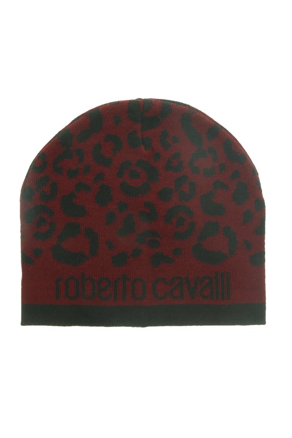 ESZ031 02000 Maroon Leopard Beanie Hat