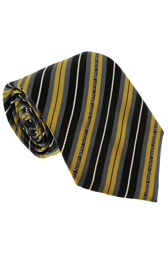 ESZ047 01004 Mustard Regimental Stripe Tie for Mens