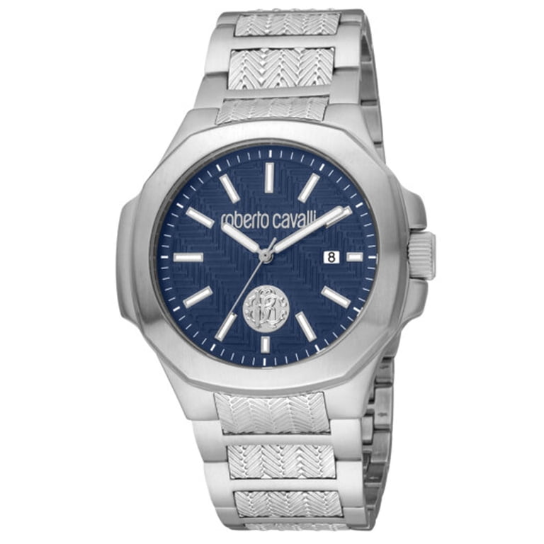 Roberto Cavalli Blue And Silver Watch Roberto Cavalli by Franck Muller Men watch in SILVER DARK  main image 3