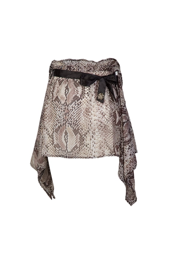 Phyton Printed Chiffon Cover Up Skirt- S for Womens