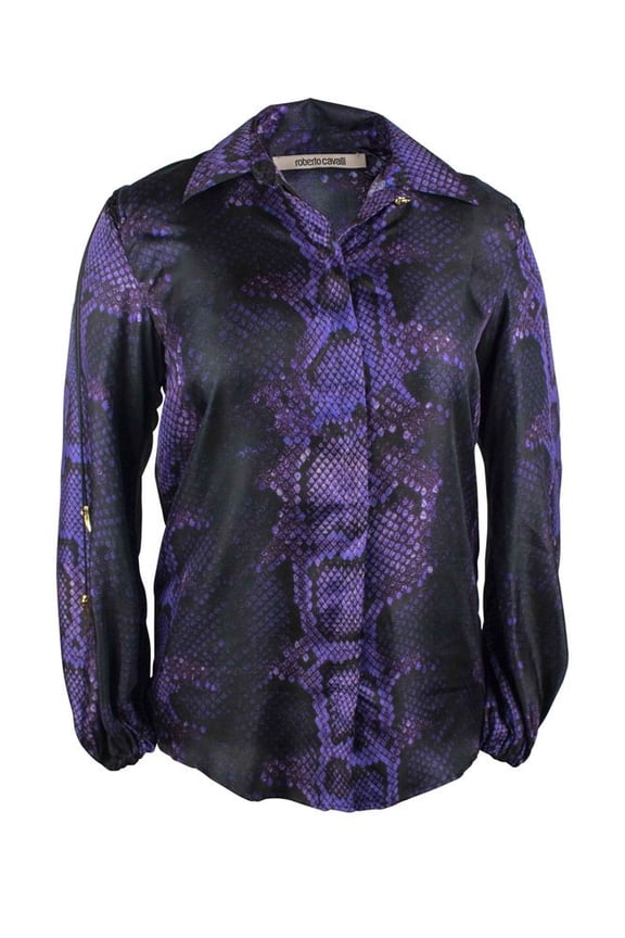 Purple Silk Shirt With Snake Skin Print (Women's)
