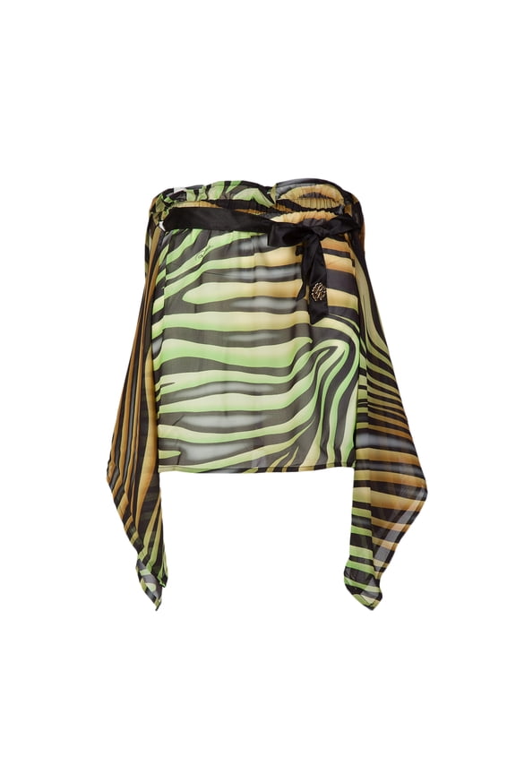 Tiger Printed Chiffon Cover Up Skirt- M for Womens