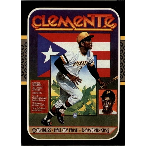 Roberto Clemente 1987 Donruss Hall of Fame Diamond King Baseball Card #612