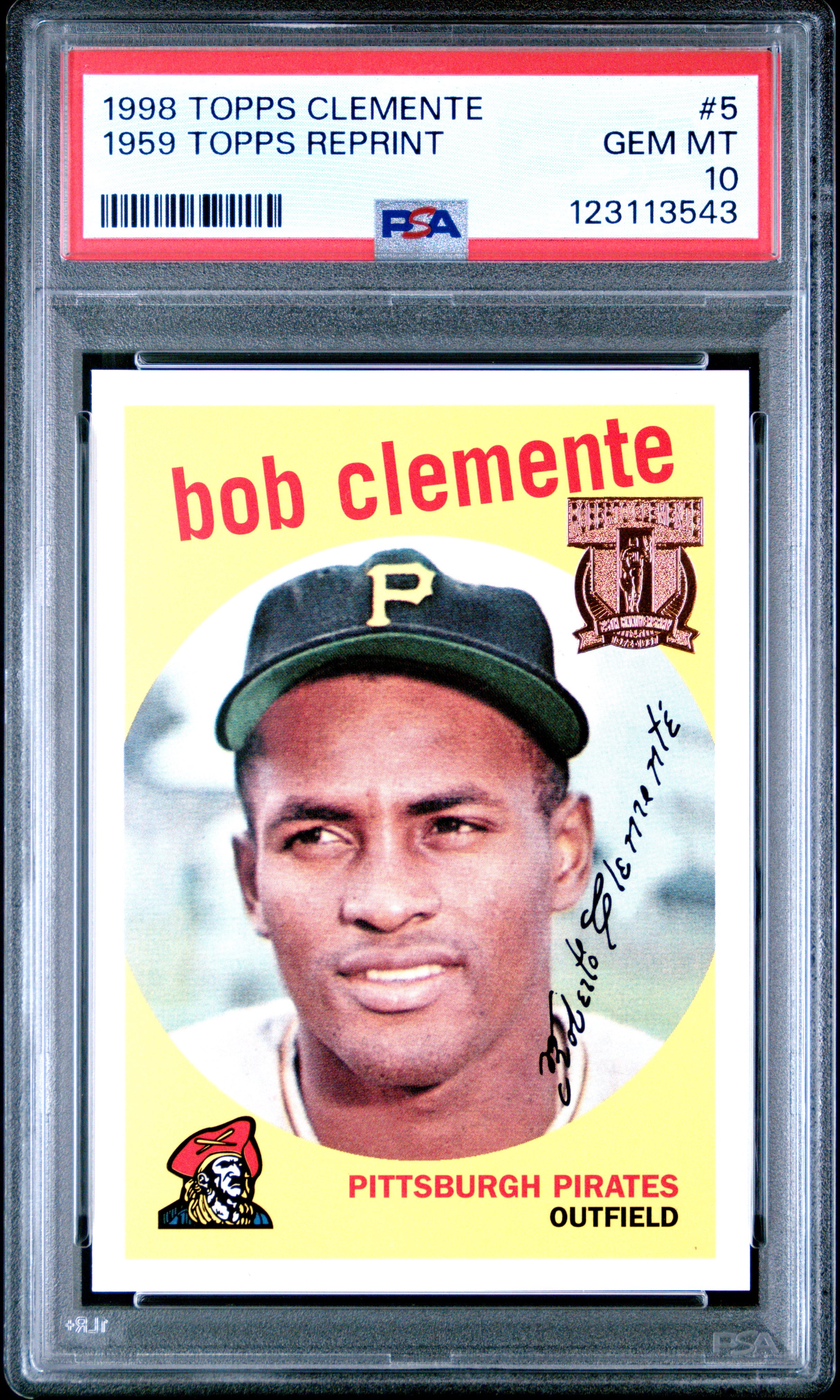 Roberto Clemente 1998 Topps 1959 Baseball Card #5 Graded PSA 10