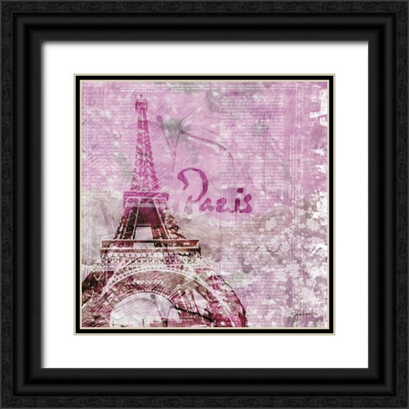 Roberto, LuAnn 15x15 Black Ornate Wood Framed with Double Matting Museum Art Print Titled - Lavender Paris