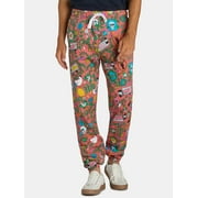 Roberto Lugo All Gender Floral Skulls and Trucks Print Joggers, Men's Sizes S-3XL
